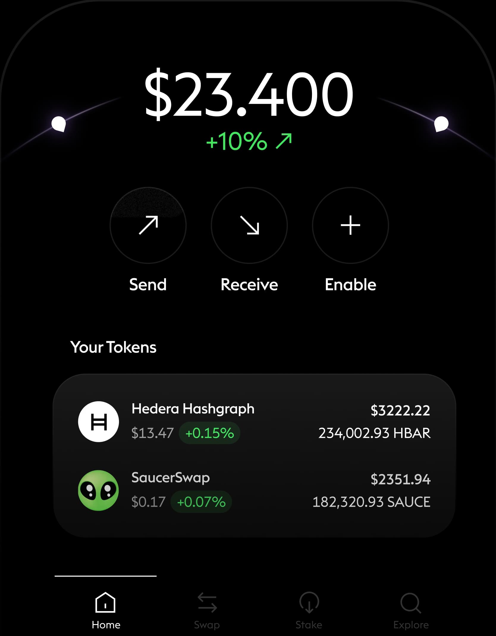 SaucerSwap Mobile Application Wallet